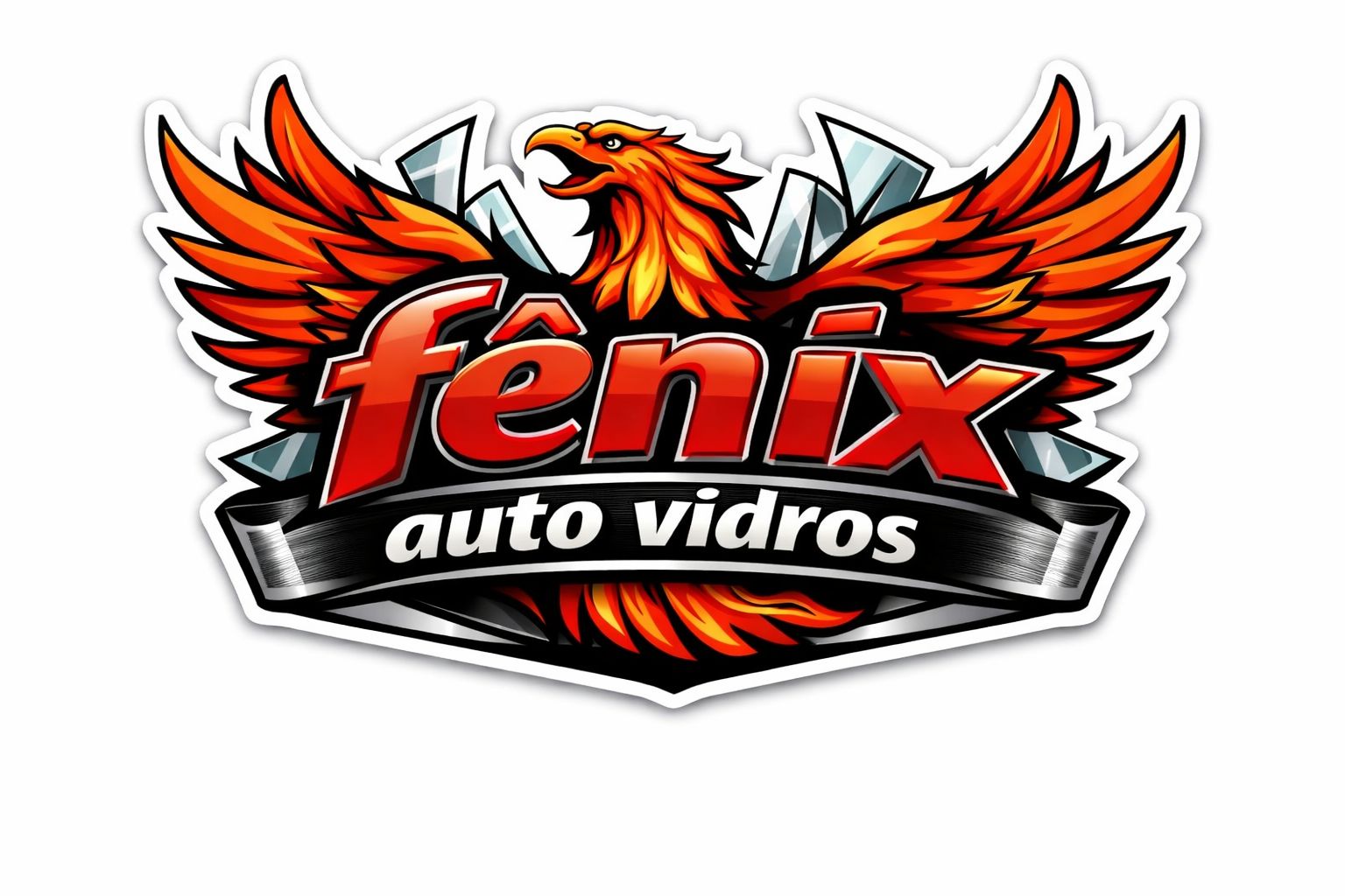 Logomarca Fênix Auto Vidros — Automotivo